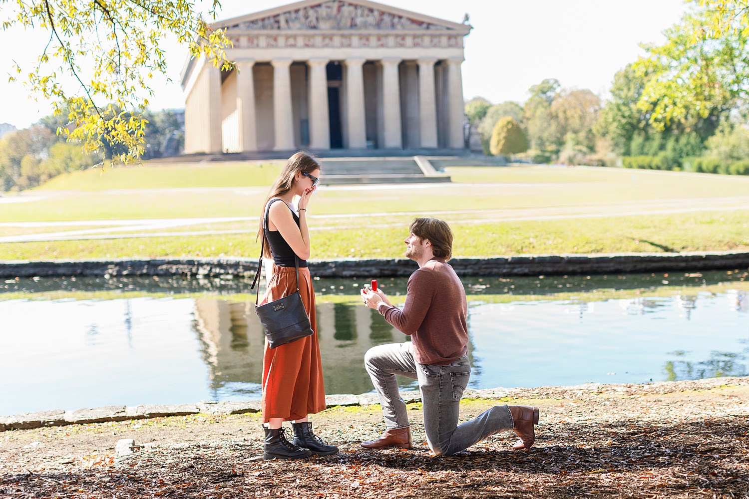 Nashville Wedding Proposal at Centennial Park