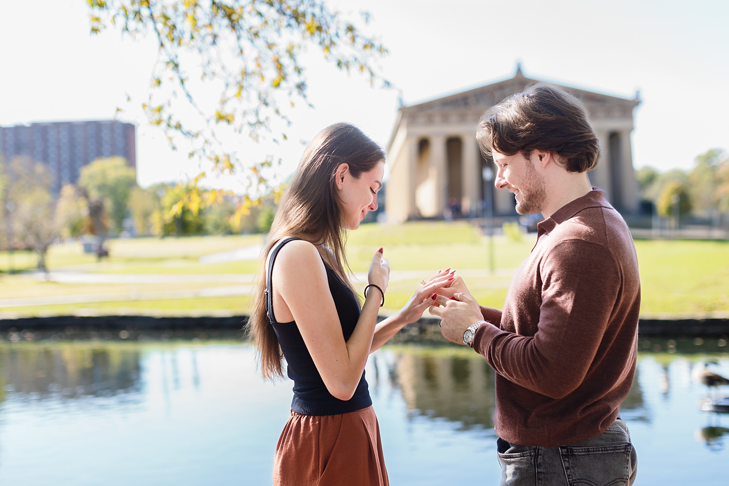 Nashville Wedding Proposal at Centennial Park