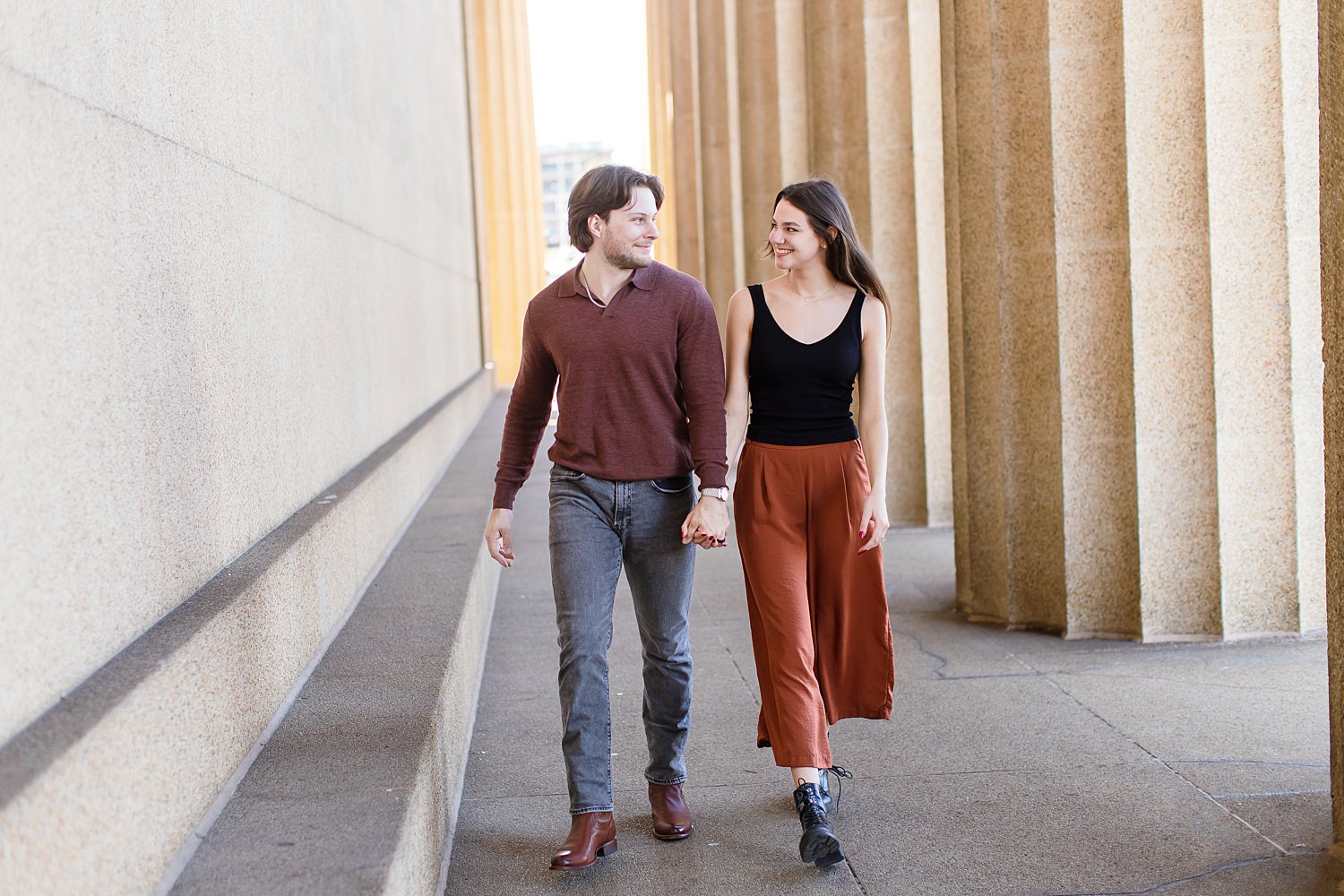 Engagement photos at Nashville Parthenon